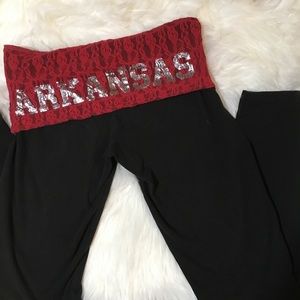 VS PiNK Fold-Down U of Arkansas Leggings